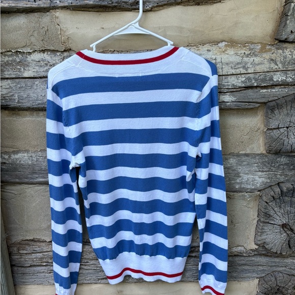 Merona Striped Blue and White Sweater Size M NWT - Picture 3 of 5